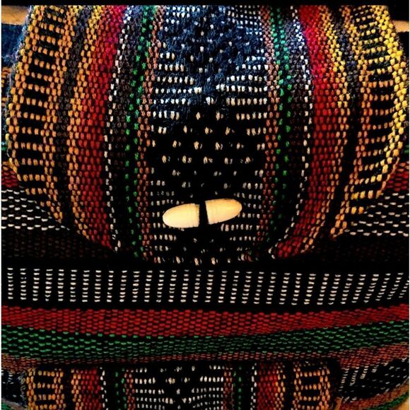 EUC Pinson Large Brightly Colored Moroccan Boho Woven Backpack Bag - Picture 4 of 6